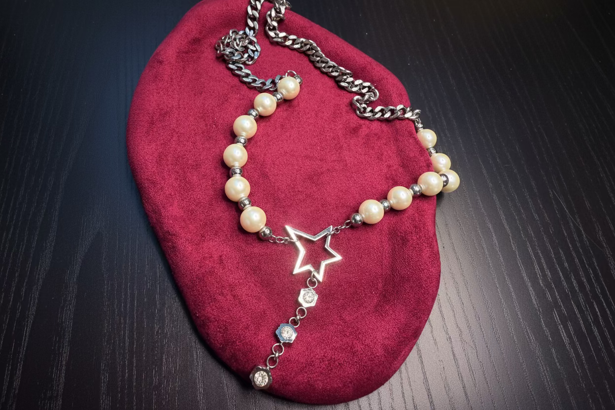 Pearls and star neck